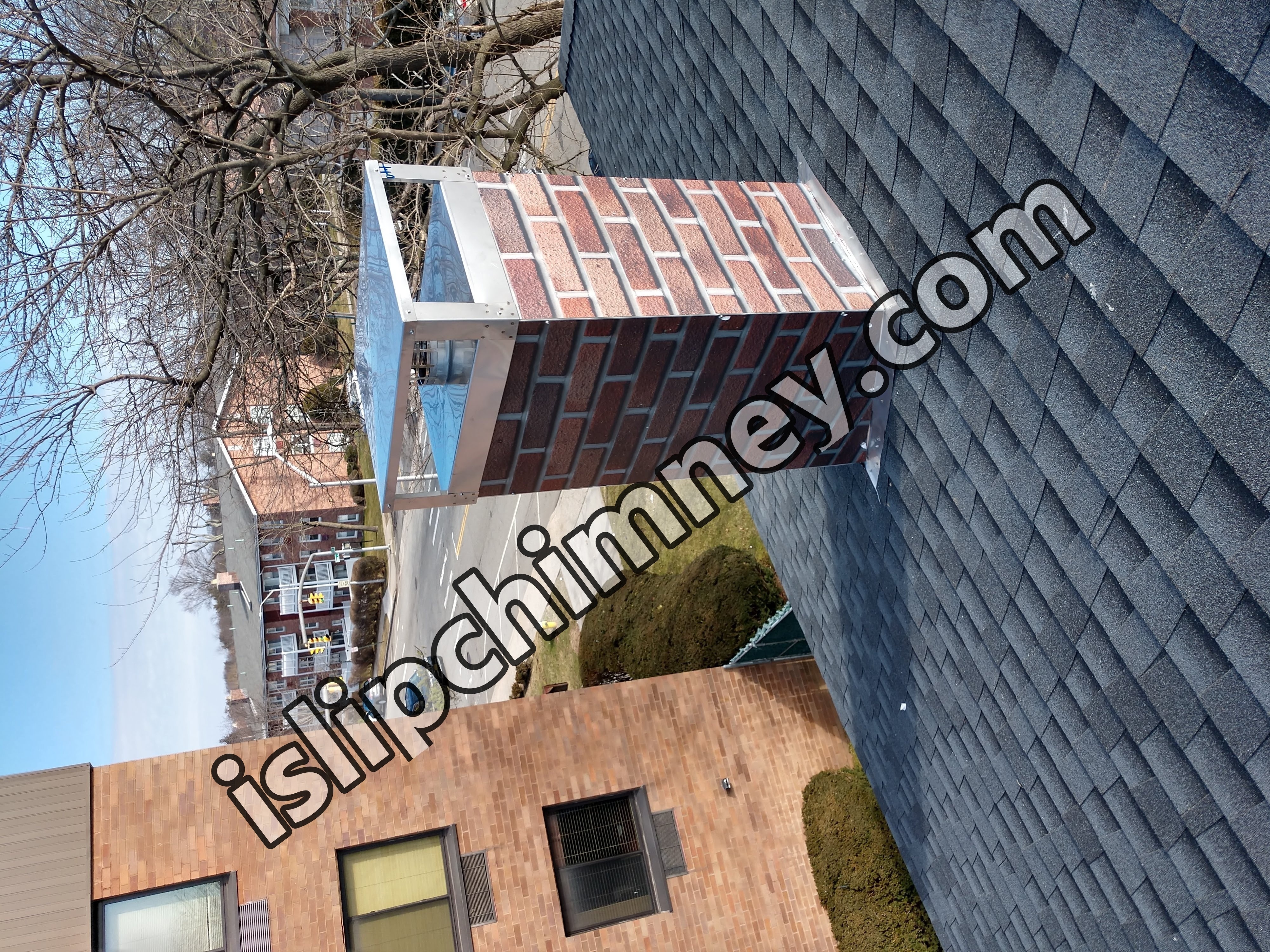 New elastomeric sealant applied to chimney crown in Islip, NY