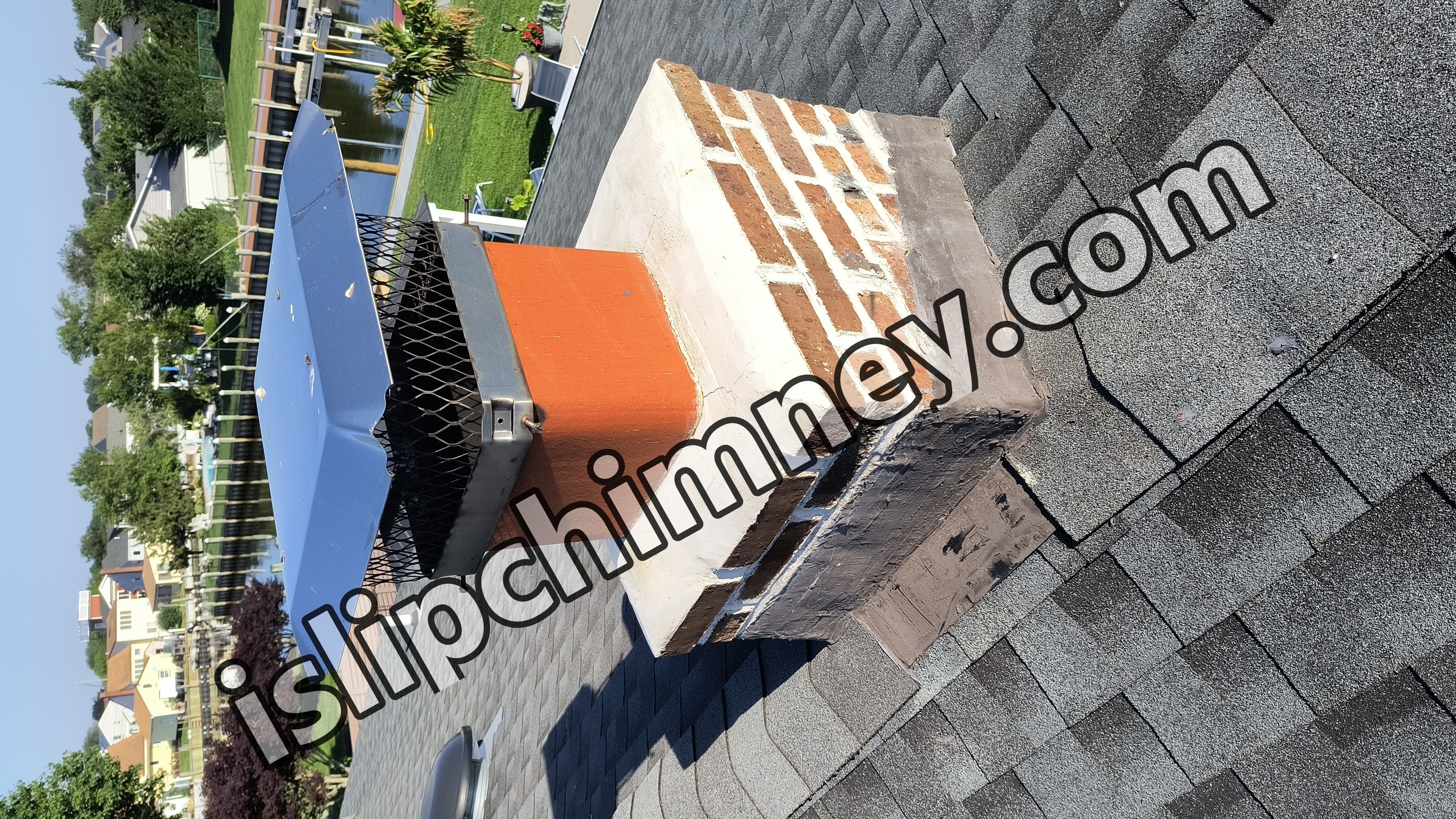 Full chimney masonry rebuild and restoration in Islip, NY